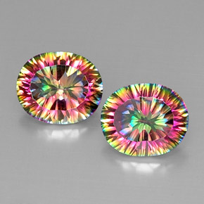 Pedras preciosas de Quartzo Místico Top Rainbow natural de  ct, Corte Oval, VVS-VS