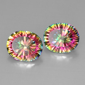 Pedras preciosas de Quartzo Místico Top Rainbow natural de  ct, Corte Oval, VVS-VS