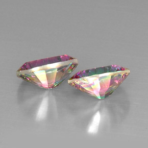 Pedras preciosas de quartzo místico multicolorido natural de  ct, corte oval, VVS-VS