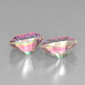 Pedras preciosas de quartzo místico multicolorido natural de  ct, corte oval, VVS-VS