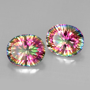 Pedras preciosas de quartzo místico multicolorido natural de  ct, corte oval, VVS-VS