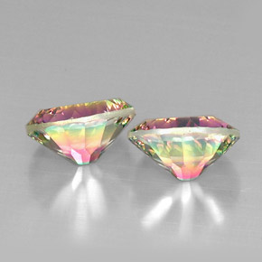 Pedras preciosas de quartzo místico multicolorido natural de  ct, corte oval, VVS-VS