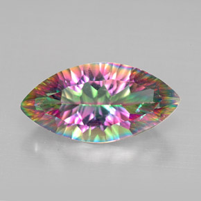 Quartzo místico multicolorido natural 3,79ct, marquise, VS