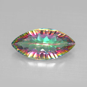 Quartzo místico multicolorido natural 3,12ct, marquise, VS