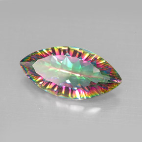 Quartzo místico multicolorido natural 3,12ct, marquise, VS