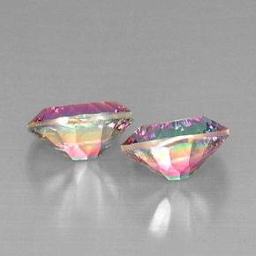 Pedras preciosas de quartzo místico multicolorido natural de  ct, corte oval, VVS-VS