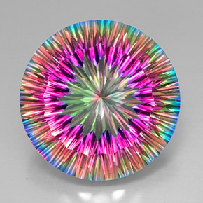 Quartzo Místico Top Rainbow Natural 46.05ct, Corte Redondo, VVS-VS