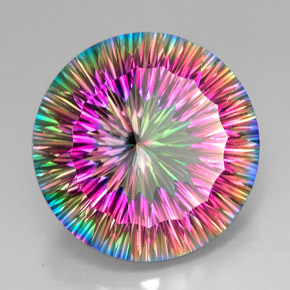 Quartzo Místico Top Rainbow Natural 46.05ct, Corte Redondo, VVS-VS