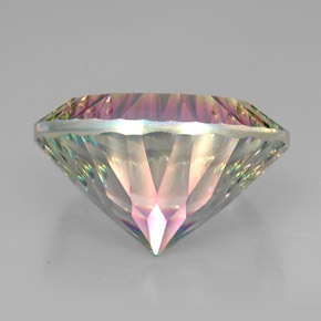 Quartzo místico multicolorido natural 47,70ct, corte redondo, VVS-VS