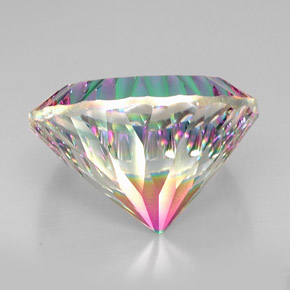 Quartzo místico multicolorido natural 50,76ct, corte redondo, VVS-VS