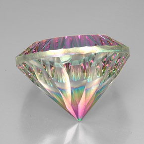 Quartzo místico multicolorido natural 94,00ct, corte redondo, VVS-VS