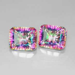 Pedras preciosas de quartzo místico multicolorido natural de  ct, corte esmeralda, VVS