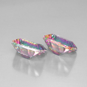 Pedras preciosas de quartzo místico multicolorido natural de  ct, corte esmeralda, VVS