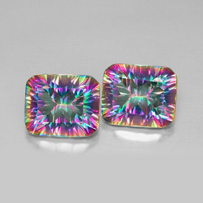 Pedras preciosas de quartzo místico multicolorido natural de  ct, corte esmeralda, VVS