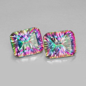 Pedras preciosas de quartzo místico multicolorido natural de  ct, corte esmeralda, VVS