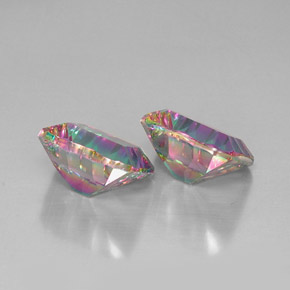 Pedras preciosas de quartzo místico multicolorido natural de  ct, corte esmeralda, VVS