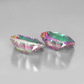 Pedras preciosas de quartzo místico multicolorido natural de  ct, corte esmeralda, VVS-VS