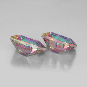 Pedras preciosas de quartzo místico multicolorido natural de  ct, corte esmeralda, VVS