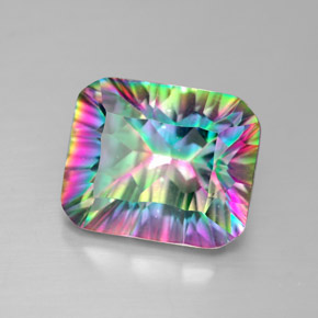Quartzo Místico Top Rainbow Natural 5.67ct, Corte Esmeralda, VVS