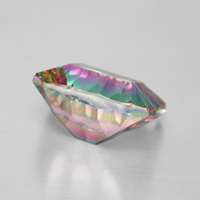 Quartzo místico multicolorido natural 5,55ct, corte esmeralda, VVS