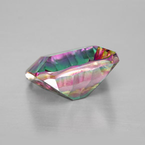 Quartzo místico multicolorido natural 5,59ct, corte esmeralda, VVS