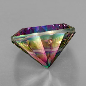 Quartzo místico multicolorido natural 6,86ct, corte redondo, VVS-VS