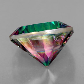 Quartzo místico multicolorido natural 7,69ct, corte redondo, VVS-VS