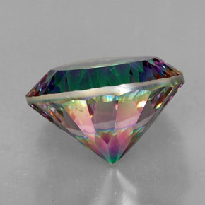 Quartzo místico multicolorido natural 7,42ct, corte redondo, VVS