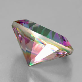 Quartzo místico multicolorido natural 7,08ct, corte redondo, VVS