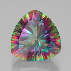 Quartzo místico multicolorido natural 7,90ct, trillion, VVS