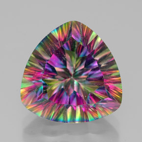 Quartzo místico multicolorido natural 7,33ct, trillion, VVS-VS