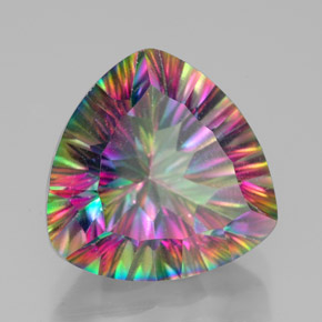 Quartzo místico multicolorido natural 7,33ct, trillion, VVS-VS