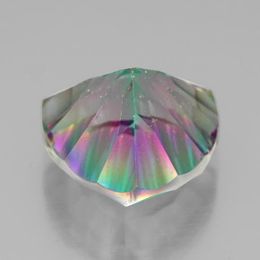Quartzo místico multicolorido natural 7,33ct, trillion, VVS-VS