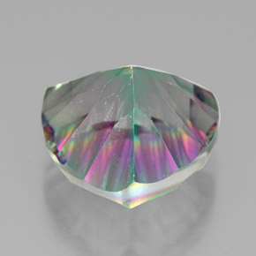Quartzo místico multicolorido natural 7,67ct, trillion, VVS