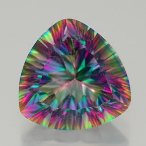 Quartzo místico multicolorido natural 7,63ct, trillion, VVS