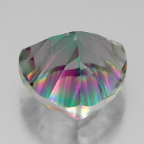 Quartzo místico multicolorido natural 7,63ct, trillion, VVS
