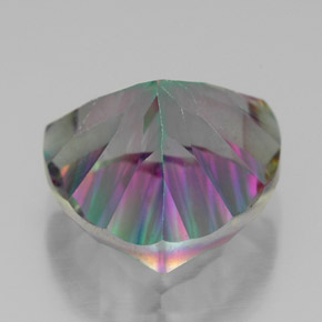 Quartzo místico multicolorido natural 7,49ct, trillion, VVS