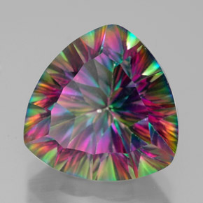Quartzo místico multicolorido natural 7,64ct, trillion, VVS