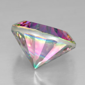 Quartzo místico multicolorido natural 7,36ct, corte redondo, VVS-VS