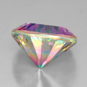 Quartzo místico multicolorido natural 7,24ct, corte redondo, VVS-VS