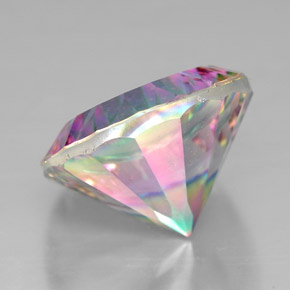 Quartzo místico multicolorido natural 7,31ct, corte redondo, VVS-VS
