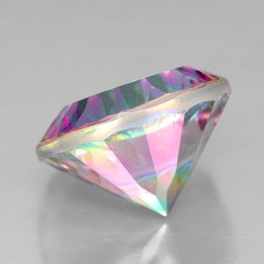 Quartzo místico multicolorido natural 7,39ct, corte redondo, VVS-VS