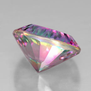 Quartzo místico multicolorido natural 7,17ct, corte redondo, VVS-VS