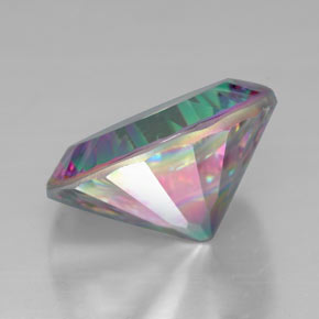 Quartzo místico multicolorido natural 6,27ct, corte redondo, VVS-VS