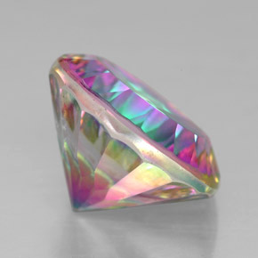 Quartzo místico multicolorido natural 7,65ct, corte redondo, VVS-VS