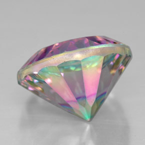 Quartzo místico multicolorido natural 7,33ct, corte redondo, VVS-VS