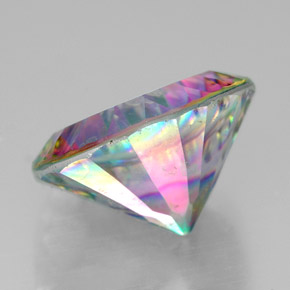 Quartzo místico multicolorido natural 6,40ct, corte redondo, VS