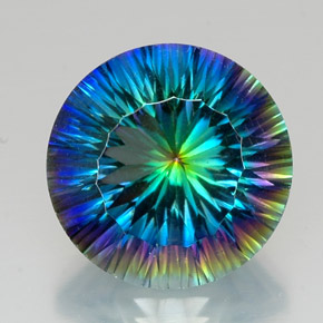 Quartzo Místico Top Rainbow Natural 17.74ct, Corte Redondo, VVS