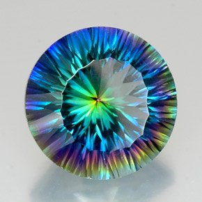 Quartzo Místico Top Rainbow Natural 17.74ct, Corte Redondo, VVS