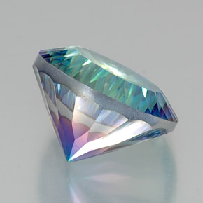Quartzo místico multicolorido natural 20,30ct, corte redondo, VVS